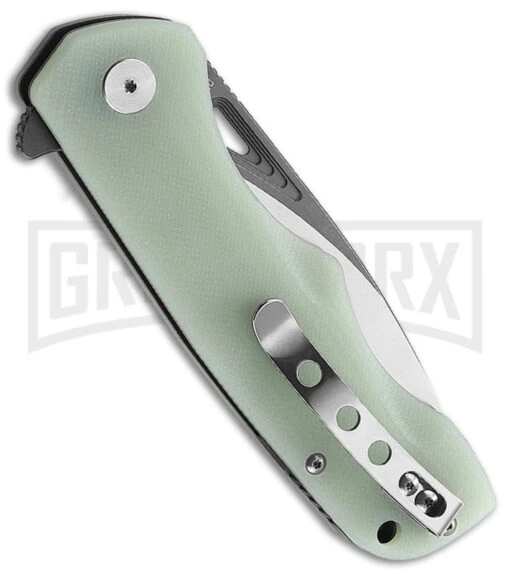 Bestech Knives Jade G-10 Airstream Knife - Liner Lock Two-Tone D2 -AKC Knife Shop Bestech Knives Rockface LL Jade TT Satin BHQ 161509 jr side large