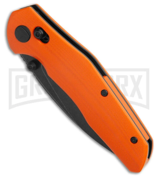 Bestech Knives Bestechman Ronan Orange G-10 Bar Lock Knife - Black Plain -AKC Knife Shop Bestech Knives Ronan Barlock Orange PVD BHQ 182026 spine kc large