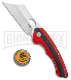 Bestech Knives Skirmish Red/Black G-10 Folding Knife - Satin Plain -AKC Knife Shop Bestech Knives Skirmish LL Red Black G 10 Satin BHQ 173974 jr bottlecap large