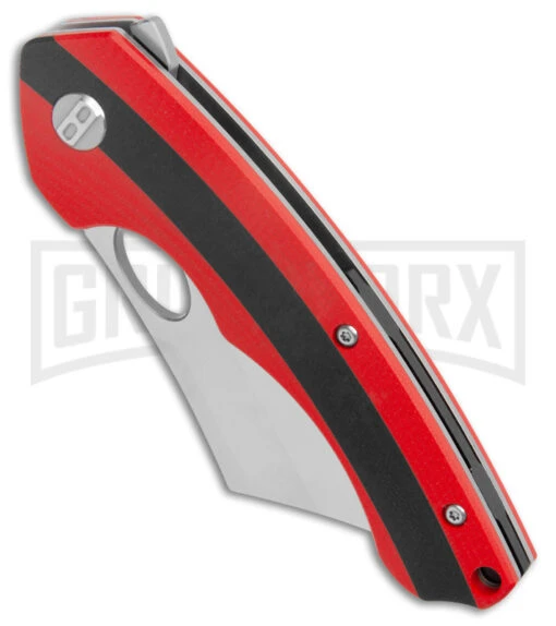 Bestech Knives Skirmish Red/Black G-10 Folding Knife - Satin Plain -AKC Knife Shop Bestech Knives Skirmish LL Red Black G 10 Satin BHQ 173974 jr spine large