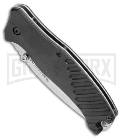 Boker Magnum Buddy Black G-10 Liner Lock Knife - Satin Plain -AKC Knife Shop Boker Magnum Buddy Manual Knife Black G 10 BHQ 94419 ns spine large