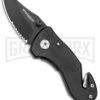 Boker Magnum Compact Rescue Black Liner Lock Knife - Black Serrated -AKC Knife Shop Boker Magnum Compact Rescue LL Black BHQ 40385 jr large