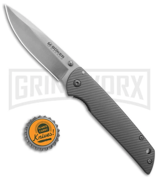 Boker Magnum Eternal Classic Steel Frame Lock Knife W/Thumb Stud - Satin Plain -AKC Knife Shop Boker Magnum Eternal Classic Thumb Stud BHQ 136272 td size large