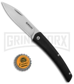 Boker Magnum Long Lead EDC Slip Joint Knife - Satin Plain -AKC Knife Shop Boker Magnum LL EDC SJ Black G 10 Satin 01SC080 BHQ 120664 jr bottlecap large