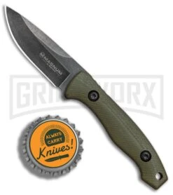 Boker Magnum Lil Friend OD Green G-10 Fixed Blade Knife - Black SW -AKC Knife Shop Boker Magnum Lil Friend Drop BHQ 80830 er bottlecap large