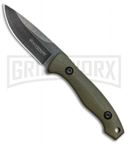 Boker Magnum Lil Friend OD Green G-10 Fixed Blade Knife - Black SW -AKC Knife Shop Boker Magnum Lil Friend Drop BHQ 80830 er large