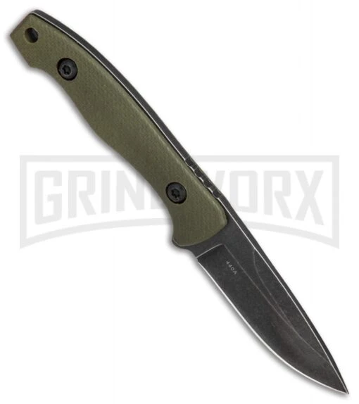 Boker Magnum Lil Friend OD Green G-10 Fixed Blade Knife - Black SW -AKC Knife Shop Boker Magnum Lil Friend Drop BHQ 80830 er side large