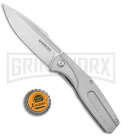 Boker Magnum The Milled One Steel Folding Knife - Satin Plain -AKC Knife Shop Boker Magnum The Milled One FL Satin BHQ 136007 jr bottlecap large