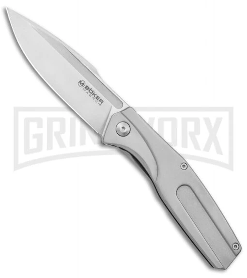 Boker Magnum The Milled One Steel Folding Knife - Satin Plain -AKC Knife Shop Boker Magnum The Milled One FL Satin BHQ 136007 jr large