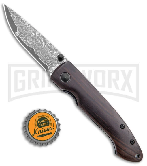 Boker Plus Damascus Gent II Liner Lock Knife (2.75" Damascus) 01BO102DAM -AKC Knife Shop Boker Plus Damascus Gent II LL Wood Damascus 01BO102DAM BHQ 40450 jr bottlecap large