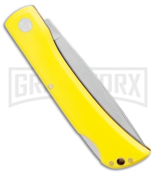 Boker Plus Rangebuster 2.0 Lockback Folding Knife Yellow - Satin Plain -AKC Knife Shop Boker Plus Justin Rangebuster 2.0 Lockback Knife Yellow 3.5 Satin 01BO172JU BHQ 125058 LS Side large