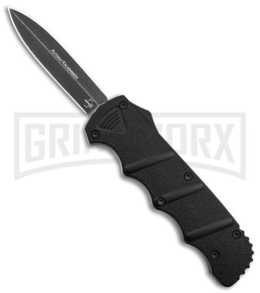 Boker Kalashnikov Black Aluminum OTF Automatic Knife - Dagger Black SW Plain -AKC Knife Shop Boker Plus Kalashinov Dagger OTF Automatic Knife Black Aluminium 3in Black SW BHQ 126000 td large