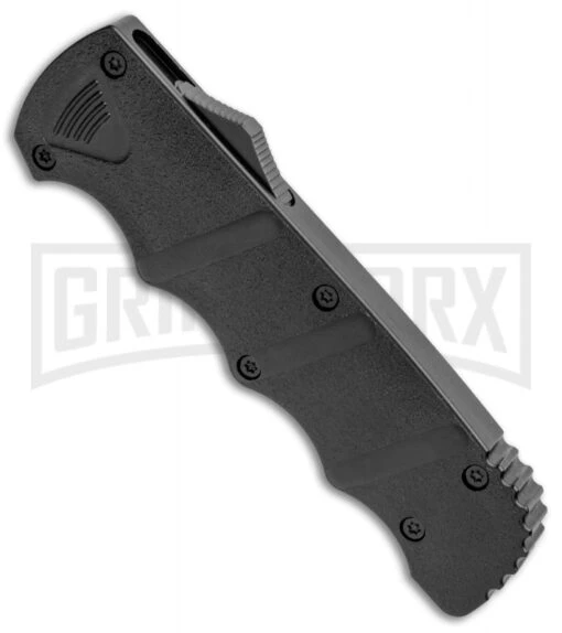 Boker Kalashnikov Black Aluminum OTF Automatic Knife - Bowie Black SW Plain -AKC Knife Shop Boker Plus Kalashnikov DA OTF Auto Black SW BHQ 113130 jr spine large