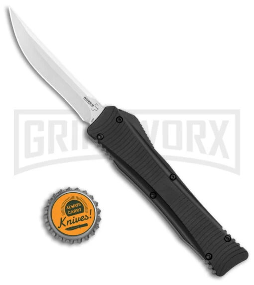 Boker Plus Lhotak Eagle Black Aluminum OTF Automatic Knife - Satin Plain -AKC Knife Shop Boker Plus Lhotak Eagle Black Aluminum OTF Automatic Knife Satin Plain GX 35303 jr bottlecap large