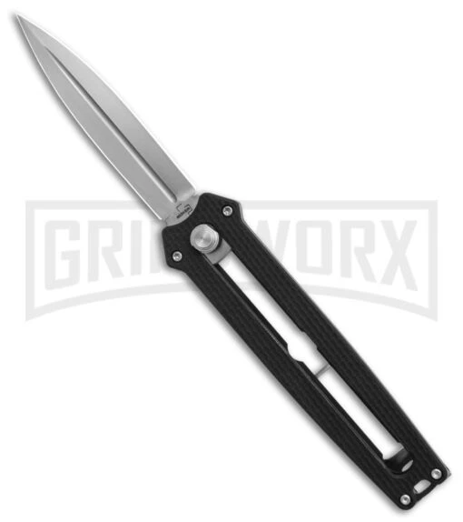 Boker Plus Slike Black OTF Manual Dagger Knife - Stonewash Plain -AKC Knife Shop Boker Plus Slike Manual OTF Knife Black G10 2in SW BHQ 39166 td large