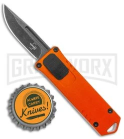 Boker Plus USB OTF Black Automatic Knife Aluminum - Orange SW Plain -AKC Knife Shop Boker Plus USB OTF Auto Orange Aluminum Black SW BHQ 125997 jr bottlecap large