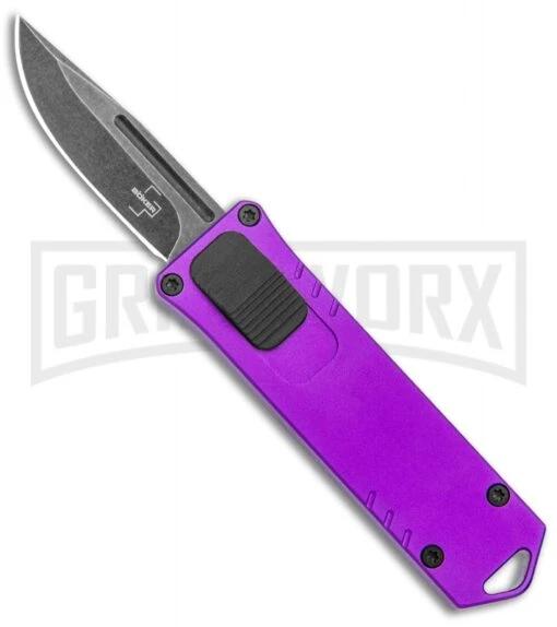 Boker Plus USB OTF Black Automatic Knife Aluminum - Purple SW Plain -AKC Knife Shop Boker Plus USB OTF Auto Purple Aluminum Black SW 06EX277SOI BHQ 125999 jr large