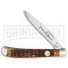 Boker Slim Line Trapper Brown Jigged Bone Pocket Knife -AKC Knife Shop Boker Slim Line Trapper Brown Bone BHQ 115177 jr large