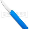 Boker USA Kwaiken OTF Automatic Knife Blue Aluminum (3.4" Satin) 06EX550 -AKC Knife Shop Boker USA Kwaiken OTF Auto Blue Aluminum SW 06EX550 BHQ 115742 jr large