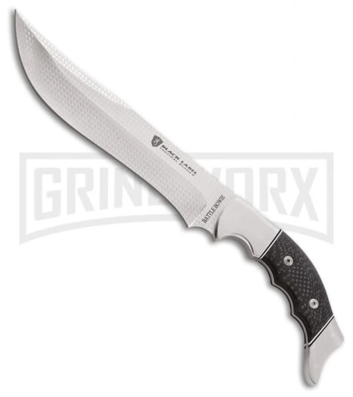 Browning Black Label Battle Bowie Russ Kommer Fixed Blade Knife - Satin Plain -AKC Knife Shop Browning Black Label Battle Bowie Russ Kommer satin BHQ 40751 er large