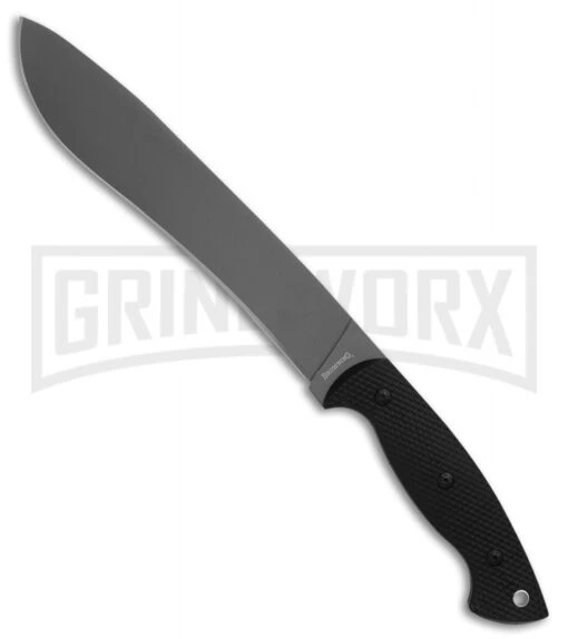 Browning Bush Craft Camp Black Polymer Fixed Blade Knife - Gray Plain -AKC Knife Shop Browning Bush Craft Camp Black Polymer Gray BP 24739 jr large