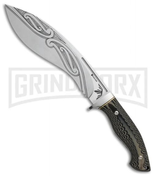 Browning Wihongi Signature Kukri Gray G-10 Fixed Blade Knife - Satin Plain -AKC Knife Shop Browning Wihogi Signature Kukri Gray Satin BP 24689 jr large