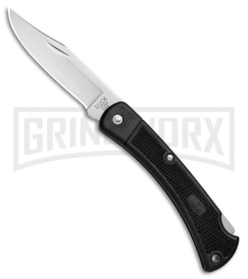 Buck Knives Buck 110 Folding Hunter LT Black Lockback Knife - Satin Plain -AKC Knife Shop Buck 110 Folding Hunter LT LB Satin 0110BKSLT BHQ 79530 jr large