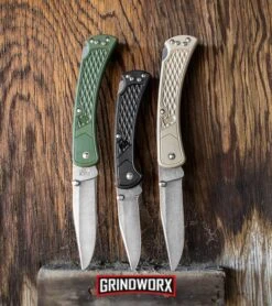 Buck Knives Buck 110 Slim Select Tan Lockback Knife - Satin Plain -AKC Knife Shop Buck 110 Slim Select Lockback Knife OD Green Satin 0110ODS2 BHQ 106666 kp nope web large