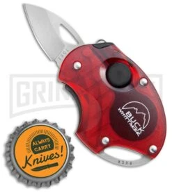 Buck Knives Buck Metro Red Folding Knife 758RD (1.125" Plain) -AKC Knife Shop Buck Metro LED Red Satin B758 RD BHQ 71299 jr bottlecap large