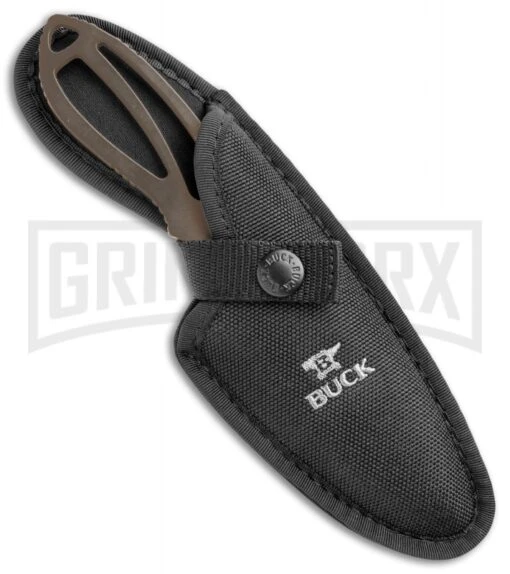 Buck Knives Buck PakLite Large Skinner Guthook Brown Fixed Blade Knife - Satin Recurve -AKC Knife Shop Buck PackLite Large skinner guthook Brown Satin 0141BRG BHQ 106681 jr sheath large