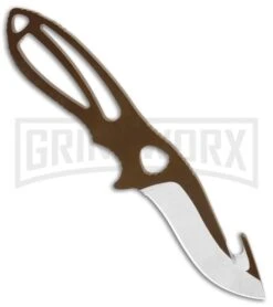 Buck Knives Buck PakLite Large Skinner Guthook Brown Fixed Blade Knife - Satin Recurve -AKC Knife Shop Buck PackLite Large skinner guthook Brown Satin 0141BRG BHQ 106681 jr spine large