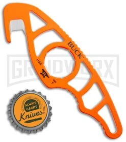 Buck Knives Buck PakLite Large Guthook Fixed Blade - Orange Plain -AKC Knife Shop Buck PakLite Large Orange Guthook 0499ORG3 B BHQ 41360 jr bottlecap large