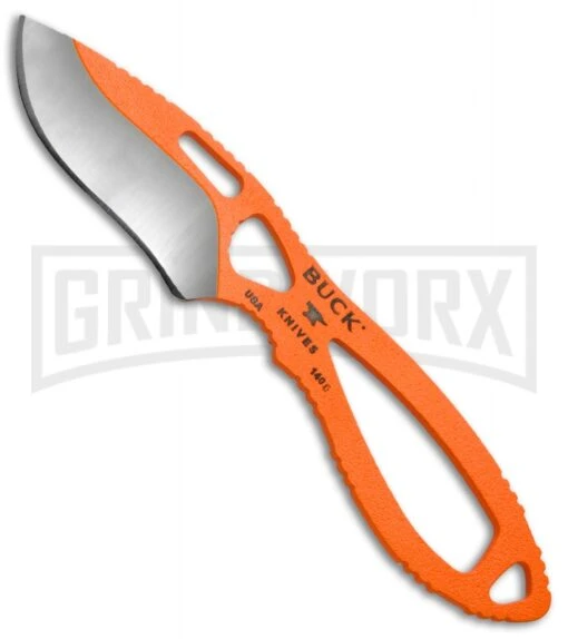 Buck Knives Buck PakLite Skinner Fixed Blade Knife - Orange Plain -AKC Knife Shop Buck PakLite Skinner Orange BU140ORS BHQ 41200 jr large