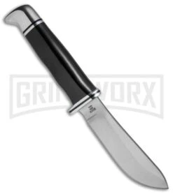 Buck Knives Buck Skinner Black Hunting Fixed Blade Knife - Satin Plain -AKC Knife Shop Buck Skinner Hunter Knife 0103BKS BHQ 41135 jr spine large