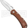 Buck Knives SpitFire Brown Folding Knife - Satin Plain -AKC Knife Shop Buck SpitFire LB Brown Satin 0722BRS BHQ 92989 jr large