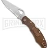 Byrd Cara Cara 2 Brown FRN Folding Knife - Satin Serr -AKC Knife Shop Byrd Cara Cara 2 LB Brown FRN Satin Serr BY03PSBN2 BHQ 89816 jr large