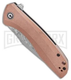 CIVIVI Baklash Stonewashed Copper Flipper Knife - Damascus Plain -AKC Knife Shop CIVIVI Baklash Flipper Liner Lock Stonewashed Copper Hand 3.5 Damascus C801DS 2 BHQ 115283 LS Spne large