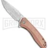 CIVIVI Baklash Stonewashed Copper Flipper Knife - Damascus Plain -AKC Knife Shop CIVIVI Baklash Flipper Liner Lock Stonewashed Copper Hand 3.5 Damascus C801DS 2 BHQ 115283 LS large