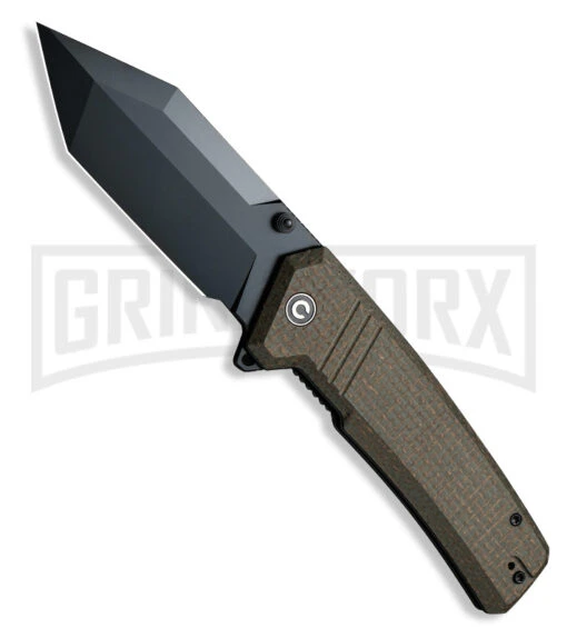 CIVIVI Bhaltair Burlap Micarta Folding Knife - Tanto Black Plain -AKC Knife Shop CIVIVI Bhaltair C23024 3 BHQ 187194 hd large