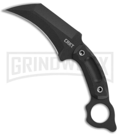 CRKT Du Hoc Karambit Black G-10 Fixed Blade Knife - Black Plain -AKC Knife Shop CRKT Du Hoc jr large