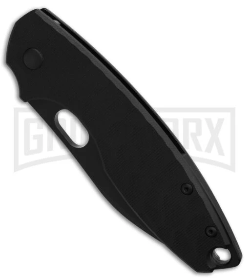 CRKT Pilar III Black G-10 Frame Lock Pocket Knife - Drop Point Black Plain -AKC Knife Shop CRKT Pillar III FL Hammered Texture Black G10 Folding Knife 2in Black BHQ 180916 td spine large