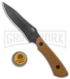 CRKT Ramadi Coyote Fixed Blade Knife - Black Plain -AKC Knife Shop CRKT Ramadi Fixed Blade Coyote G 10 Handle Black BHQ 138977 jr bottlecap large