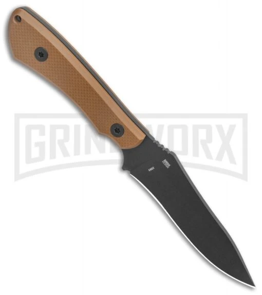 CRKT Ramadi Coyote Fixed Blade Knife - Black Plain -AKC Knife Shop CRKT Ramadi Fixed Blade Coyote G 10 Handle Black BHQ 138977 jr spine large