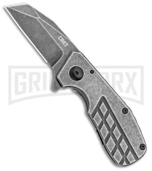 CRKT Graham Razelcliffe Stainless Steel Folding Knife - Black Stonewash Plain -AKC Knife Shop CRKT Razelcliffe Compact Frame Lock Knife Stainless Steel 2.4in Black SW 4021 BHQ 113911 LS large