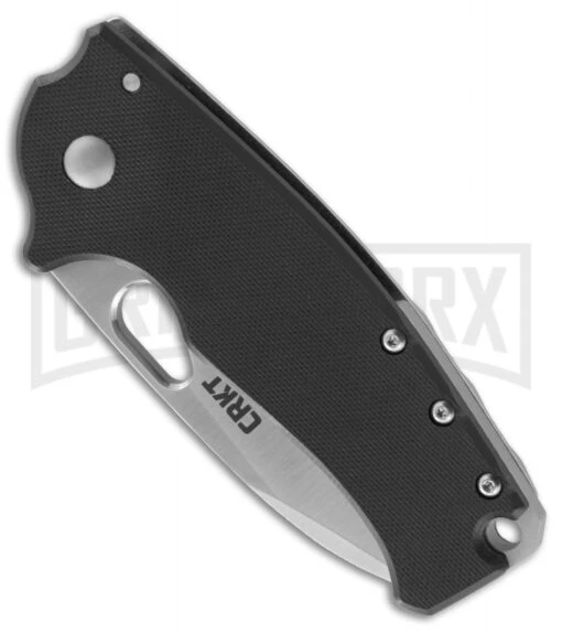 CRKT Vox Large Batum Black G-10 Folding Knife - Satin Plain -AKC Knife Shop CRKT batum 5453 BHQ 51839 er spine large