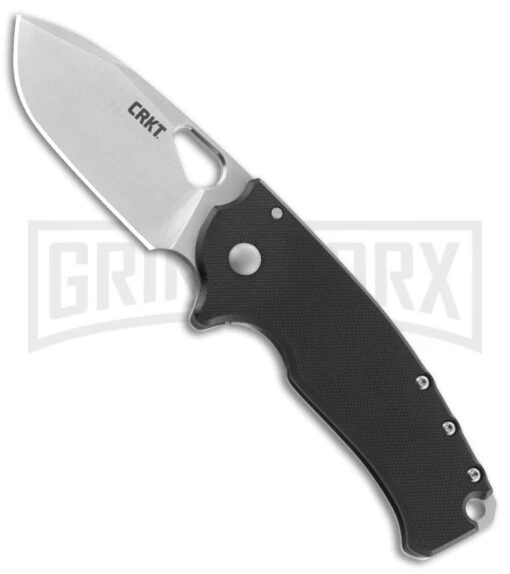 CRKT Vox Large Batum Black G-10 Folding Knife - Satin Plain -AKC Knife Shop CRKT batum 5453 BHQ 51839 jr large