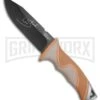 Camillus Blackfoot Brown Fixed Blade Knife - Black Plain -AKC Knife Shop Camillus Blackfoot brown black BHQ 43020 er large