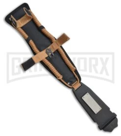 Camillus Blackfoot Brown Fixed Blade Knife - Black Plain -AKC Knife Shop Camillus Blackfoot brown black BHQ 43020 er spine large