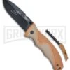 Camillus San Bushmen Brown Folding Knife - Black Plain -AKC Knife Shop Camillus San Bushmen brown black BHQ 43018 er large