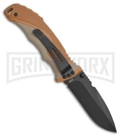 Camillus San Bushmen Brown Folding Knife - Black Plain -AKC Knife Shop Camillus San bushmen ll brown black BP 25551 jr large